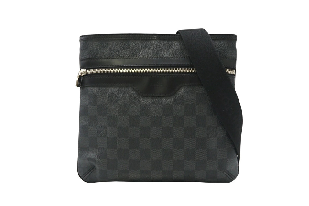 Louis Vuitton gray shoulder bag canvas Thomas black Gray Black